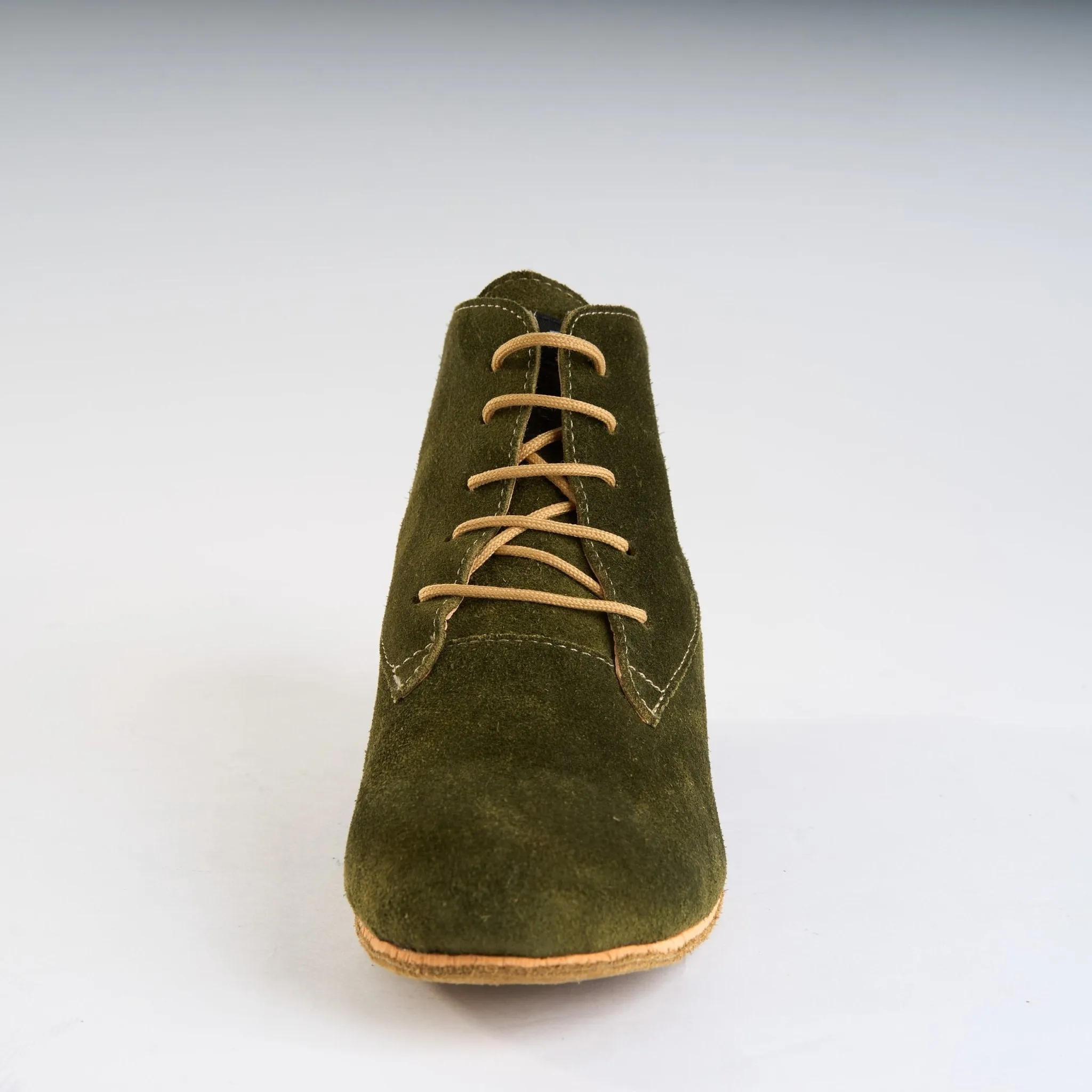 Army Olive Suede with Tan - Handmade Tango Trainers - Gonzalo 9519