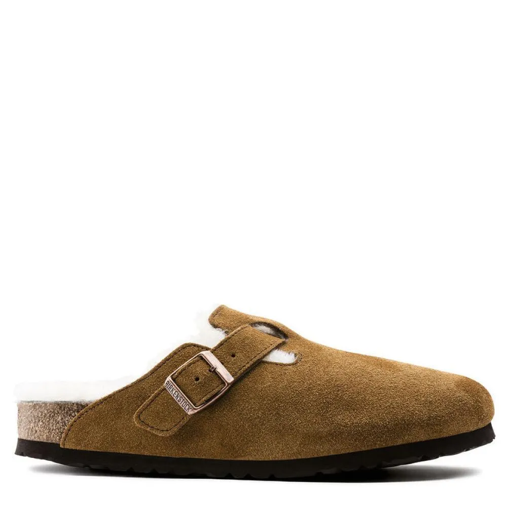 Birkenstock Boston Shearling Suede Leather in Mink