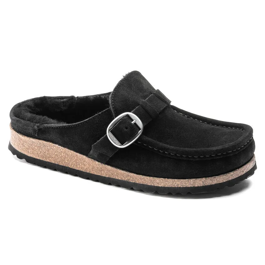 Birkenstock Women's Buckley Shearling Suede Leather (Black)