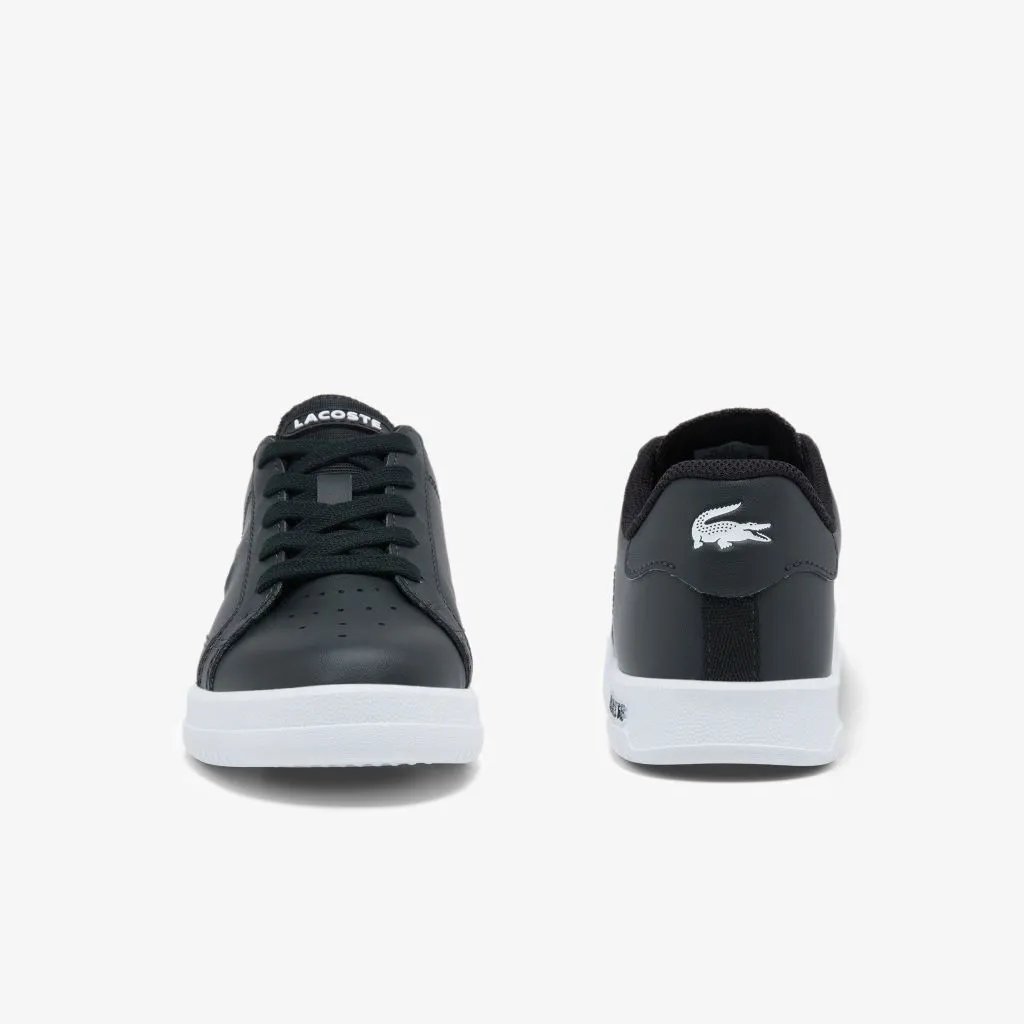 Black Logo Leather Trainers