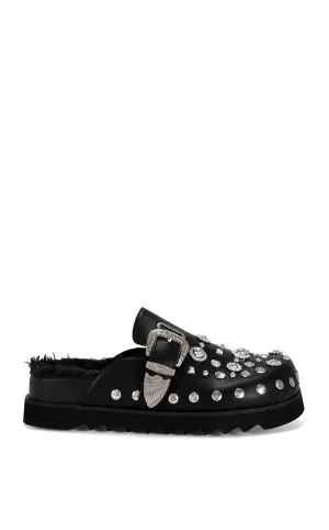 CHATTER-BLACK MULE FLAT