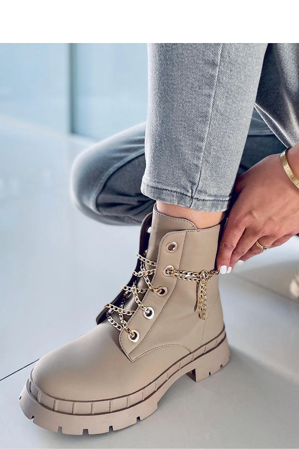 Chic Comfort Boots with Gold Chain Detail