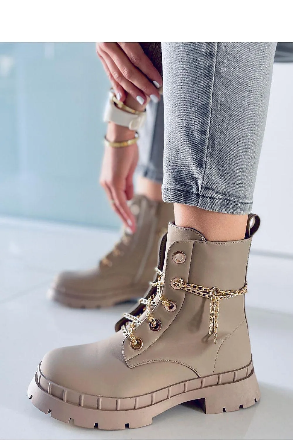 Chic Comfort Boots with Gold Chain Detail