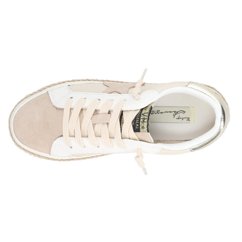 Coastal Metallic Espadrille Lace Up Sneakers