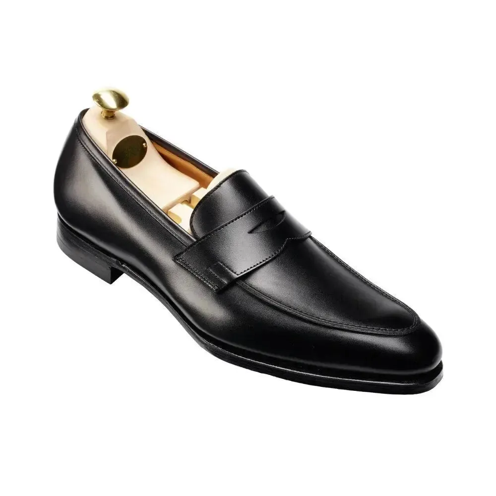 Crawford Black Hand Grade Penny Loafers