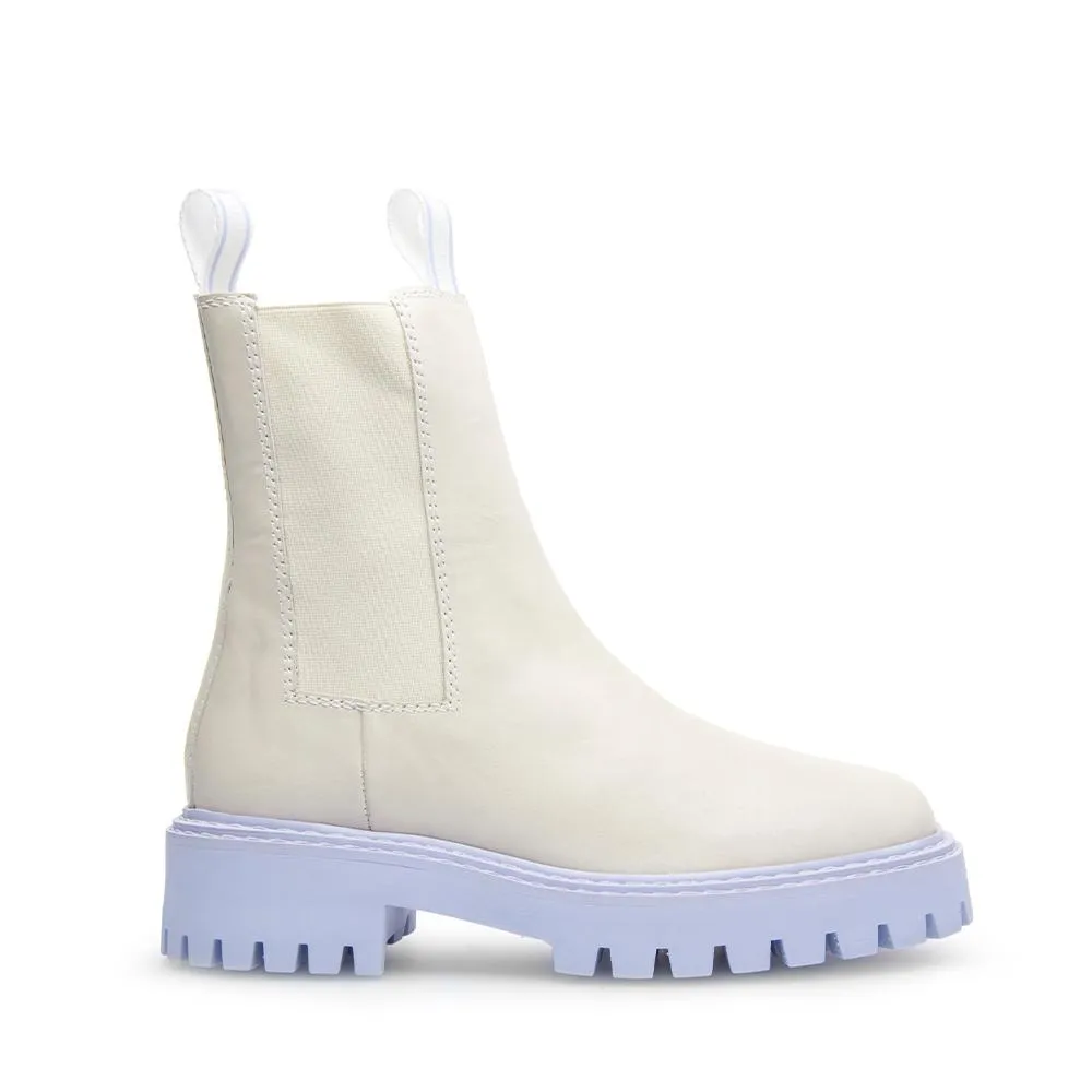 Daze Off White Leather Chelsea Boots