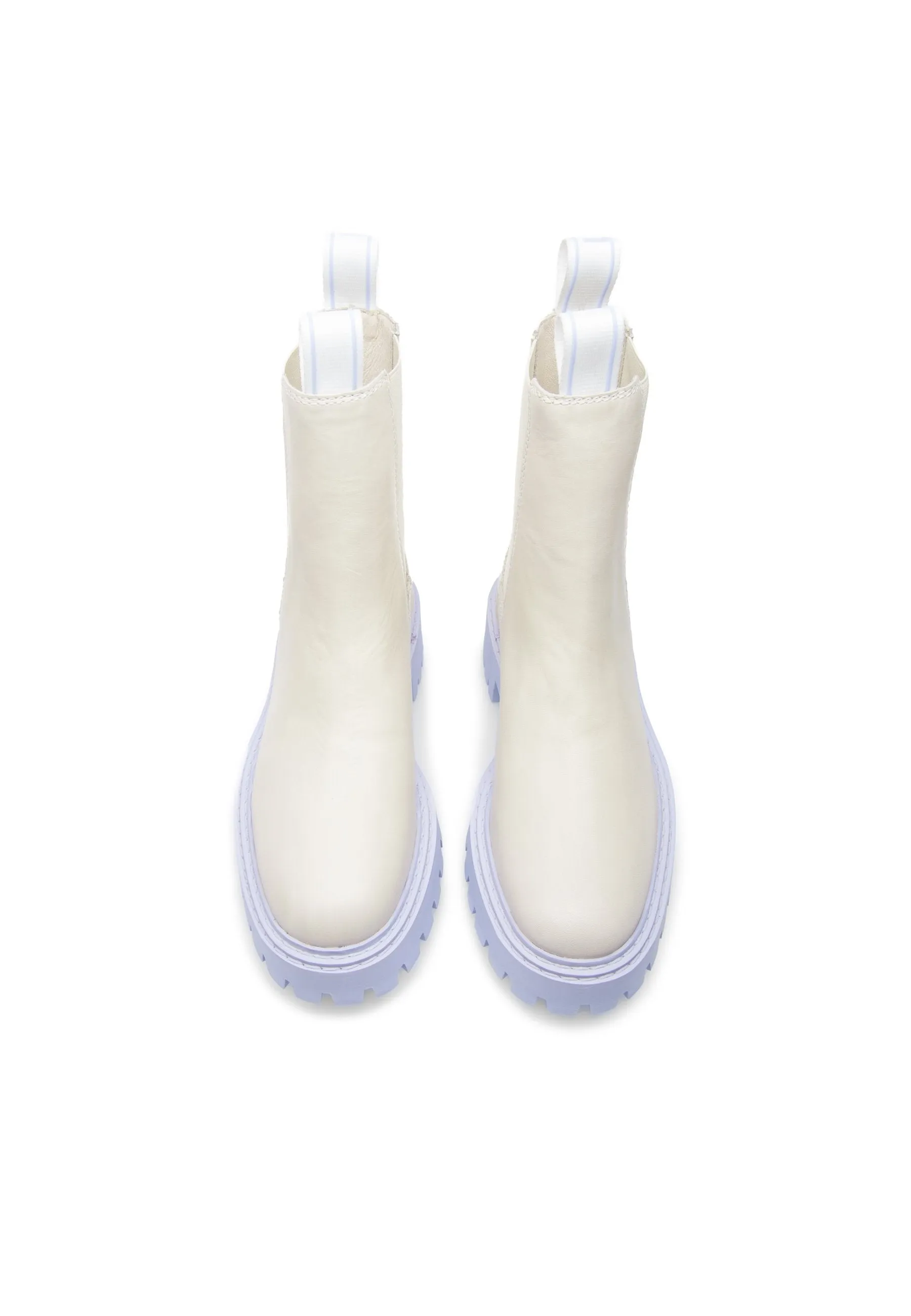 Daze Off White Leather Chelsea Boots