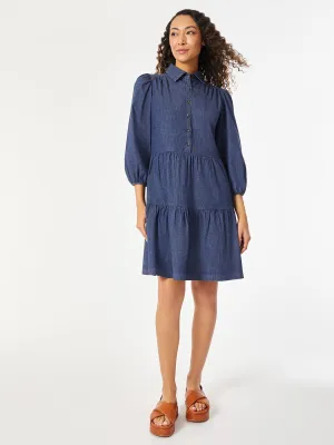 Denim Button Front Dress