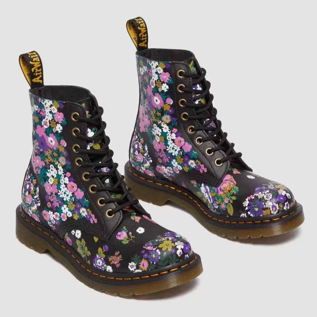 Dr. Martens Women's 1460 Pascal - Black Multi Vintage Floral Backhand