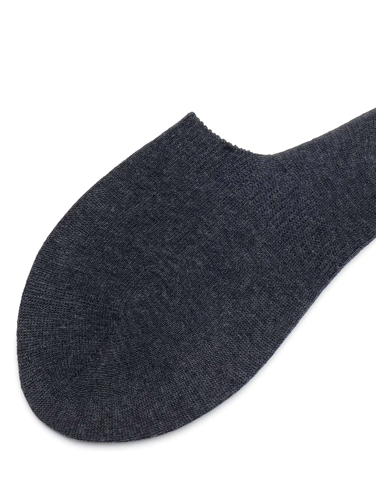 Grey Solid Non-Slip No Show Socks For Men