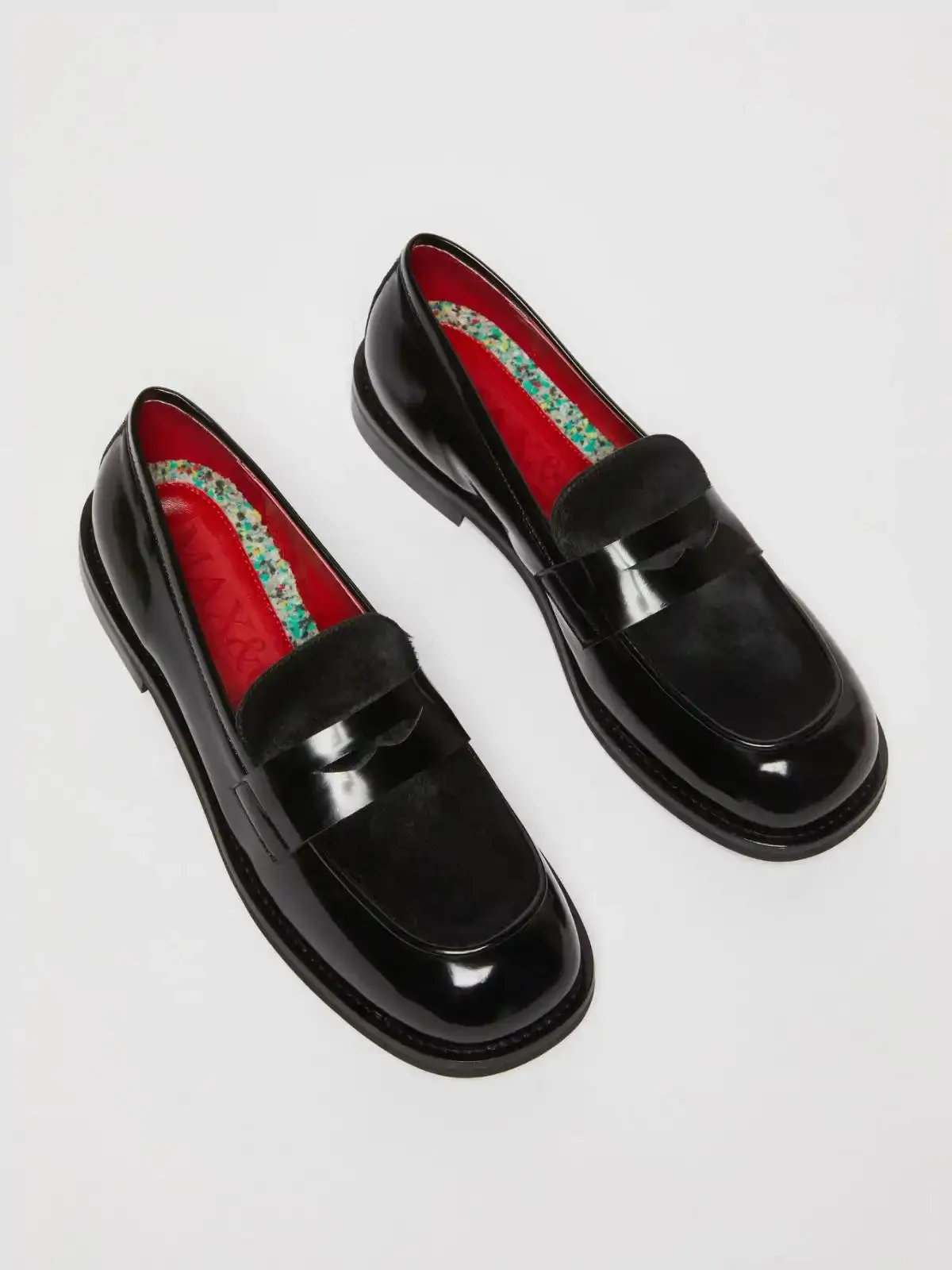 Loafers with ponyskin detail - Black