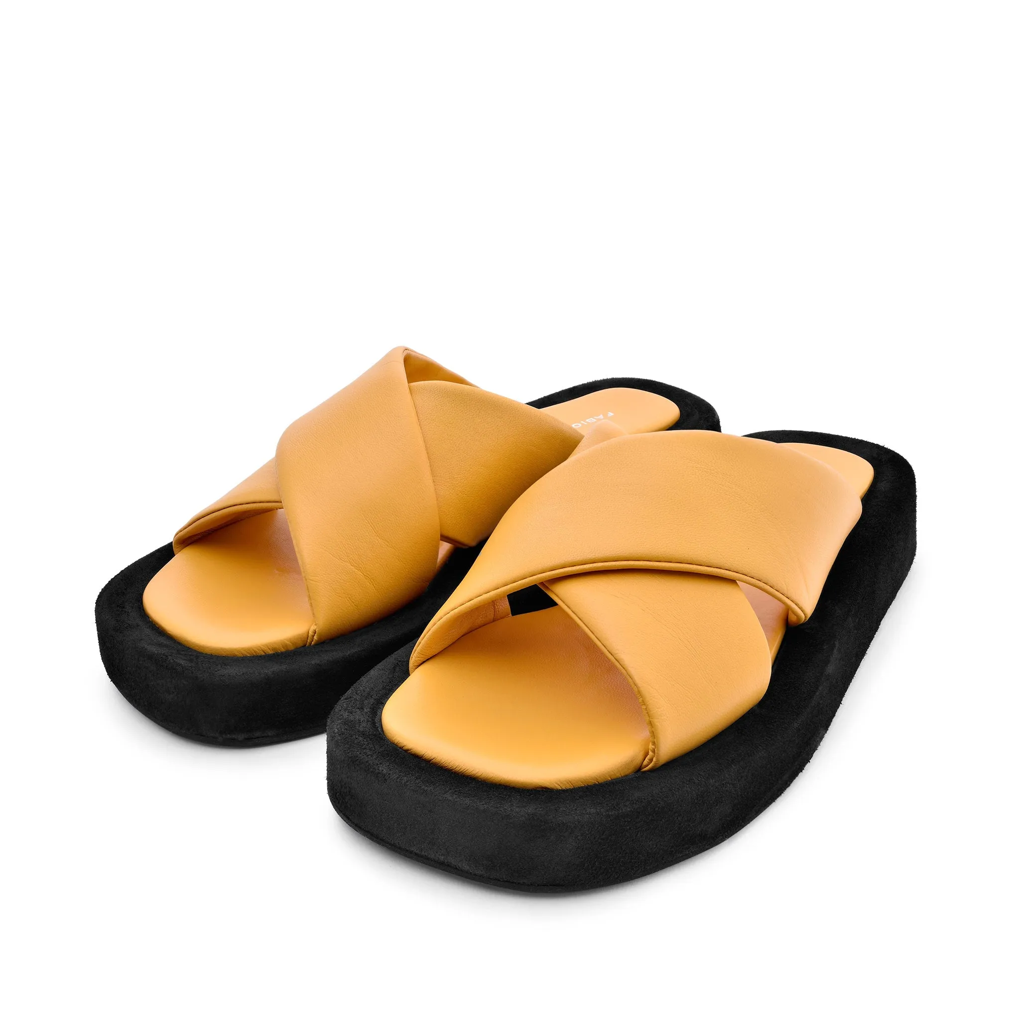 Luna Sun Yellow Leather Flat Sandals