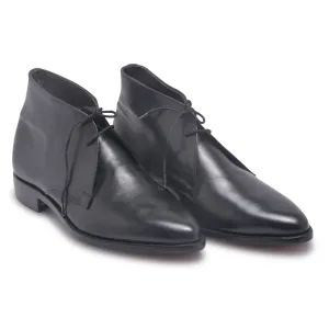 Mens Black Chukka Leather Boots with laces