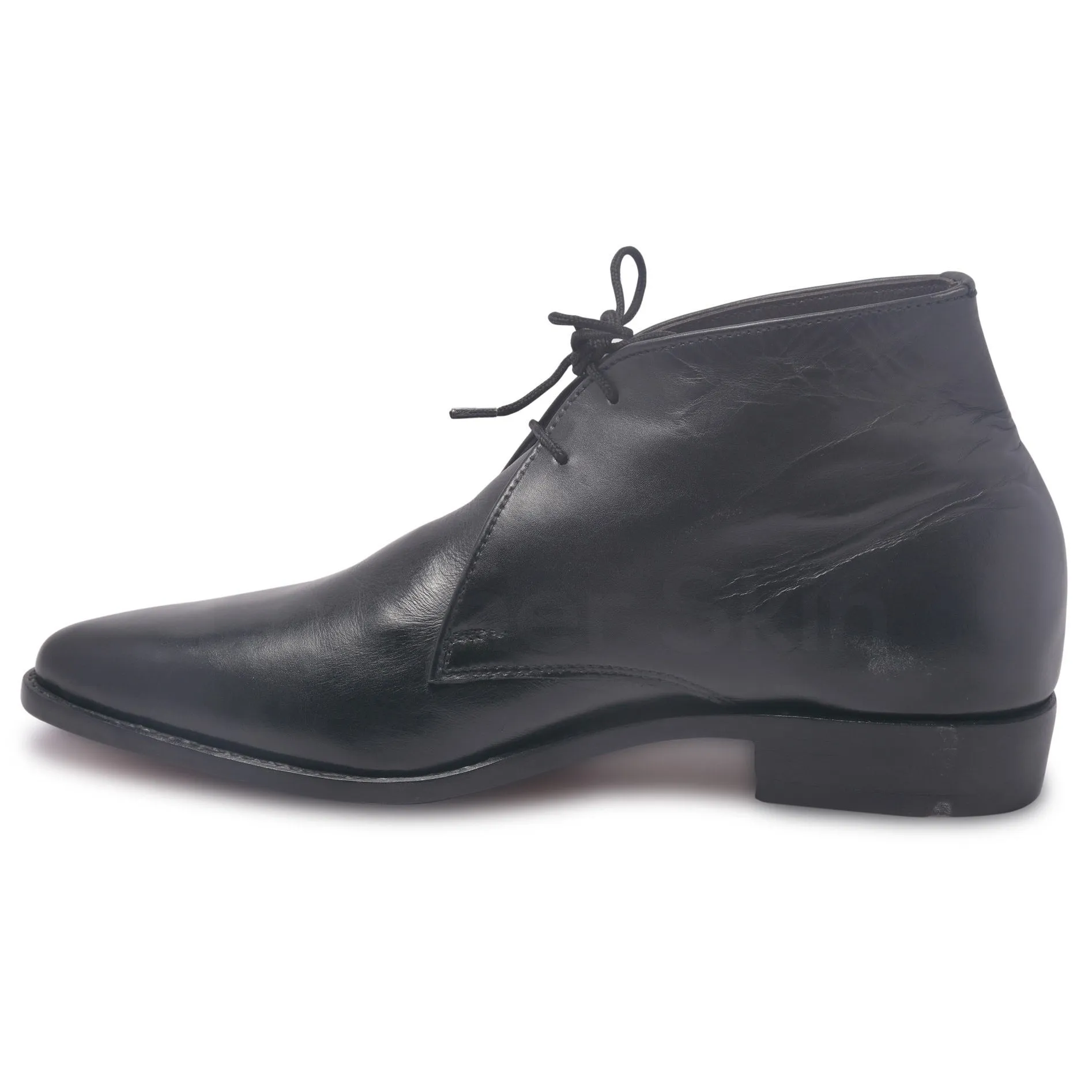 Mens Black Chukka Leather Boots with laces