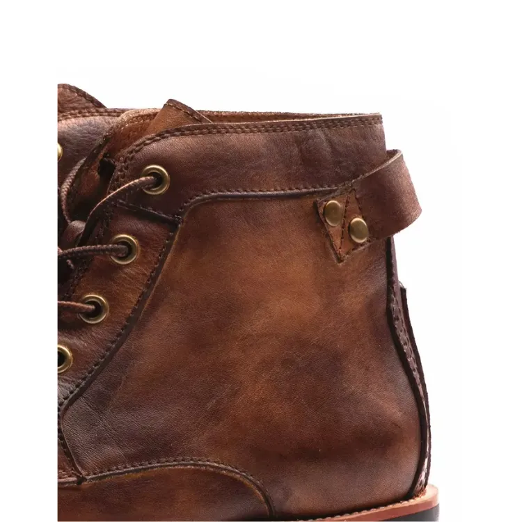 Men's Vintage Vegan Leather Boots with Polished Finish | Eco-Friendly Materials for All Seasons