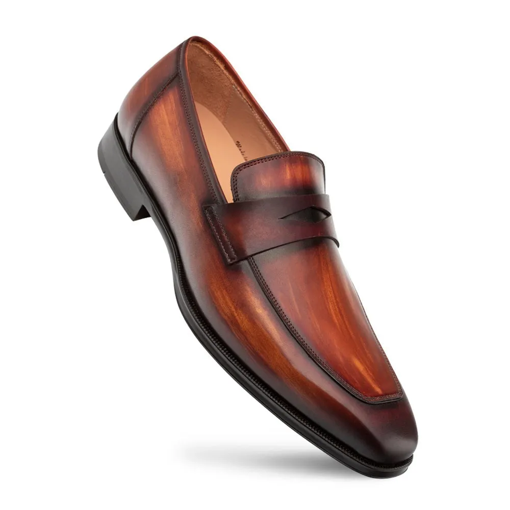 Mezlan Avenue 20910 Men's Shoes Cognac Calf-Skin Leather Penny Loafers (MZ3650)