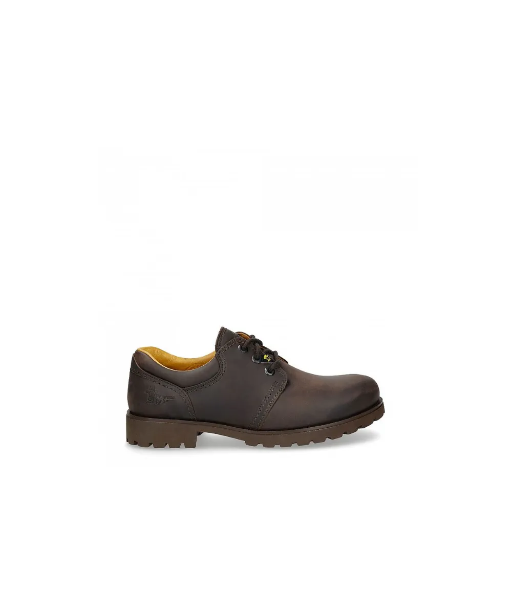 PANAMA JACK LEATHER SHOE WITH LEATHER LINING IN BROWN