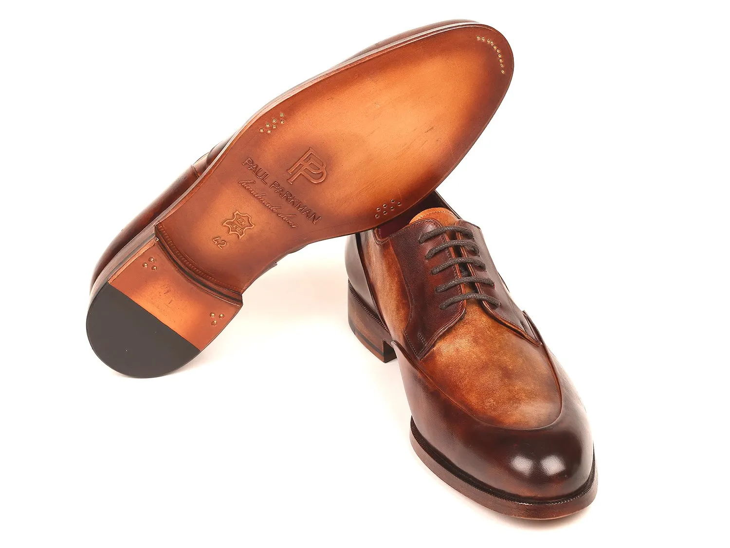 Paul Parkman Brown Dual-Tone Derby Shoes