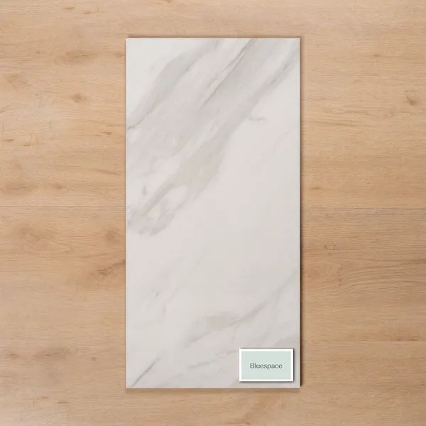 Perisher White Marble Polished Rectified Porcelain Tile 300x600mm