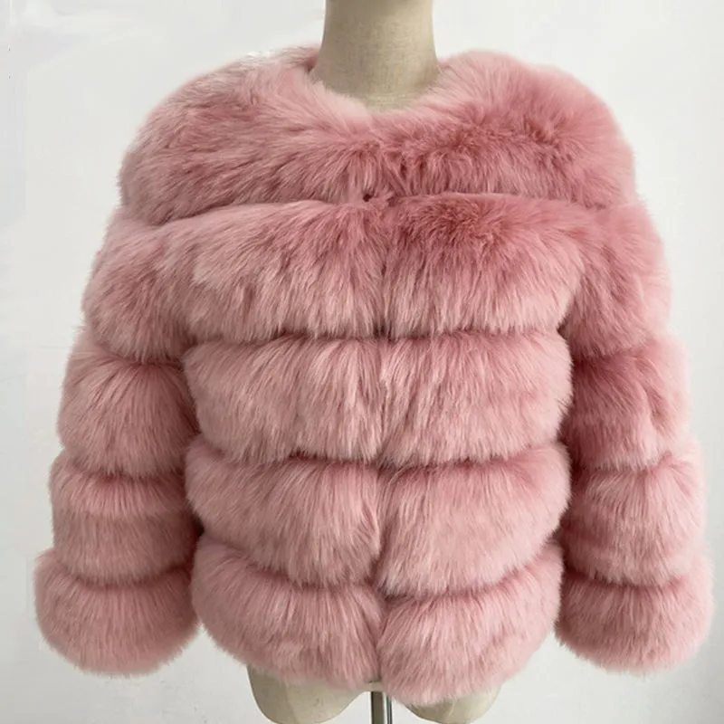 Plush Red Faux Fur Jacket