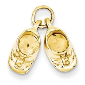 Polished Baby Shoes Charm in 14k Gold