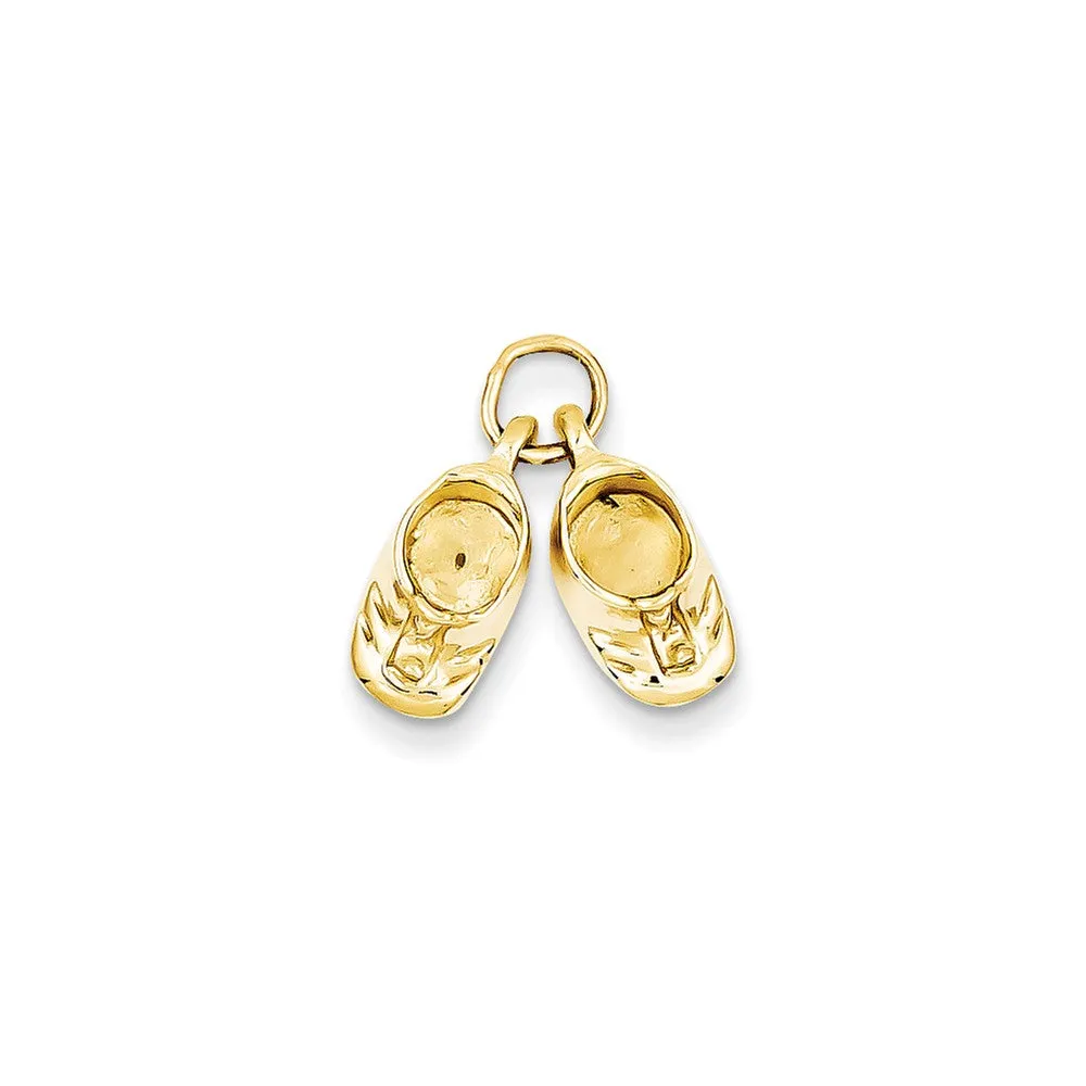 Polished Baby Shoes Charm in 14k Gold