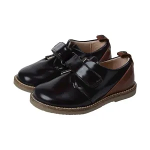 Ramon - Brown Polished Leather Velcro for Boy by Manuela de Juan