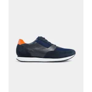 Remus Uomo BRUNO Navy Leather and Suede Men's Trainers