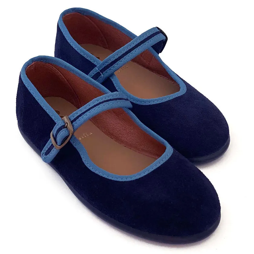 Suede Mary Janes, Navy