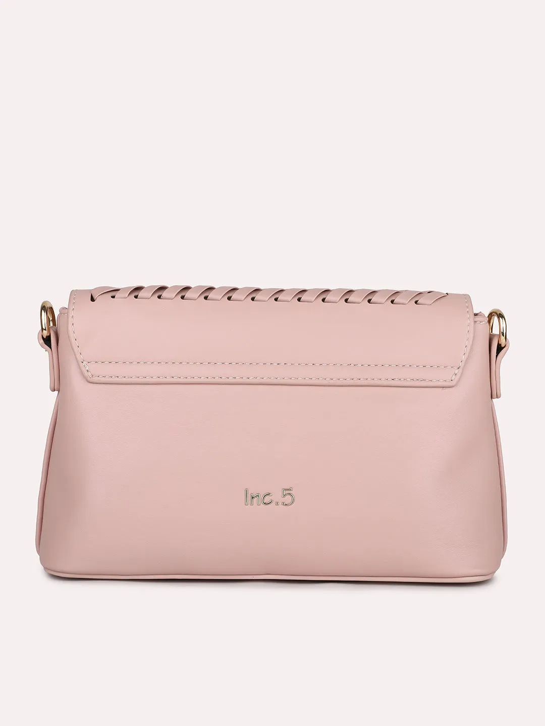 Women Pink Textured Structured Sling Bag